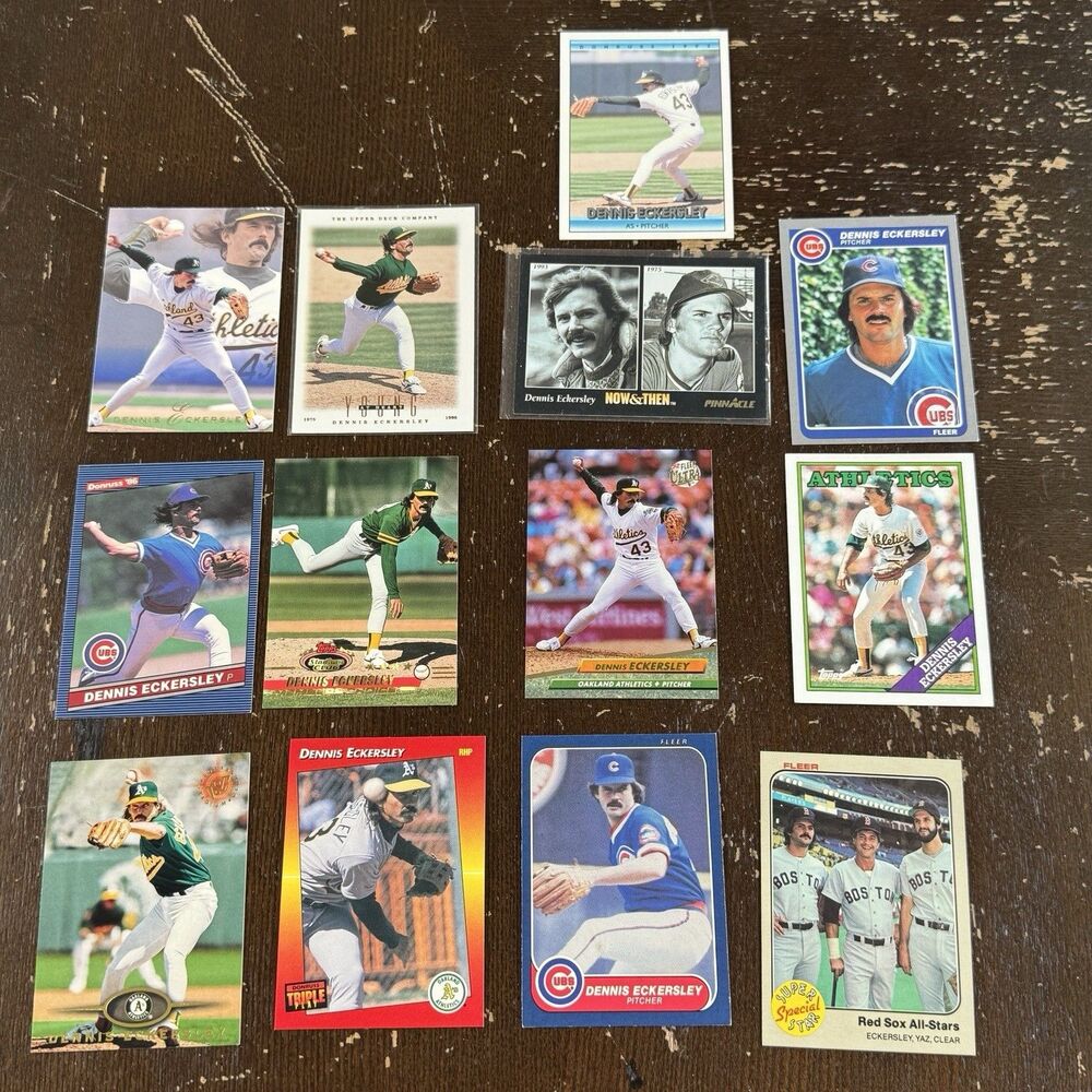Dennis Eckersley 13 Card Lot With 1993 Topps Stadium Club Members Choice HOF NM